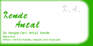 kende antal business card